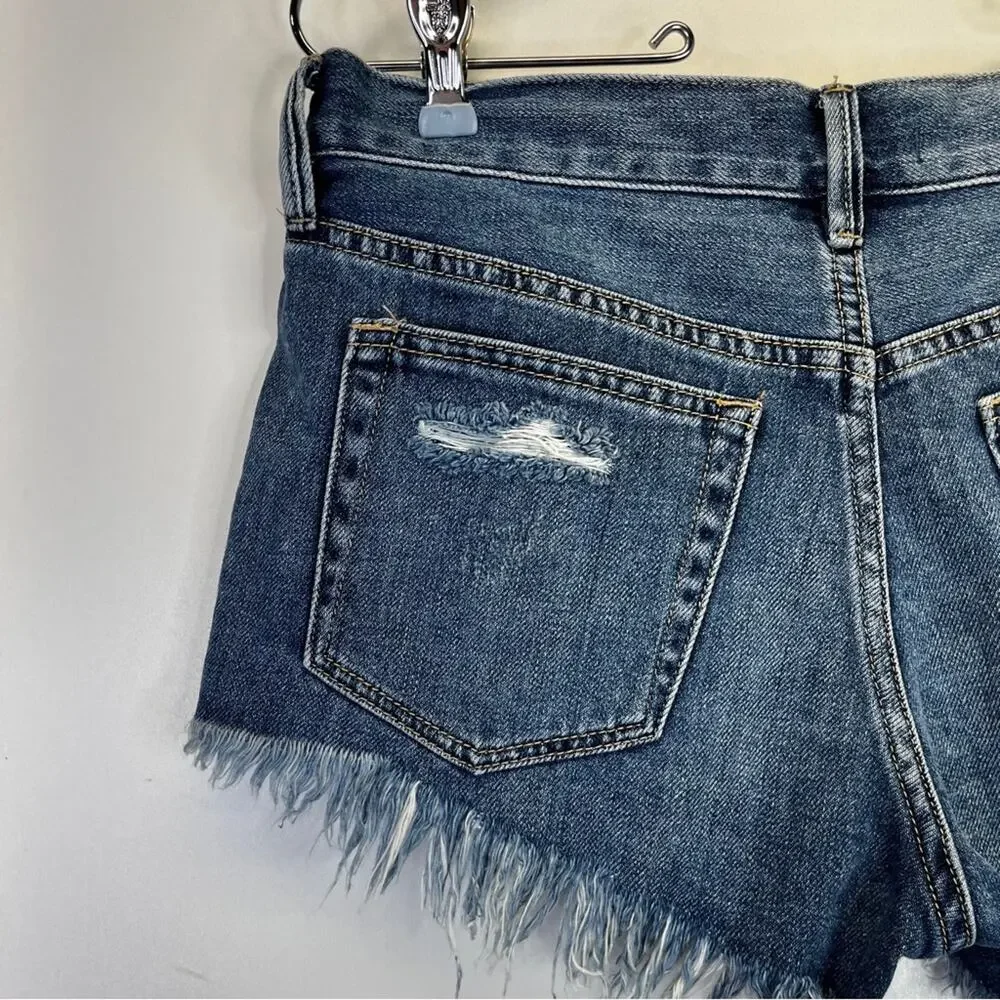 We The Free Loving Good Vibrations cut off jean shorts mid indigo - 25